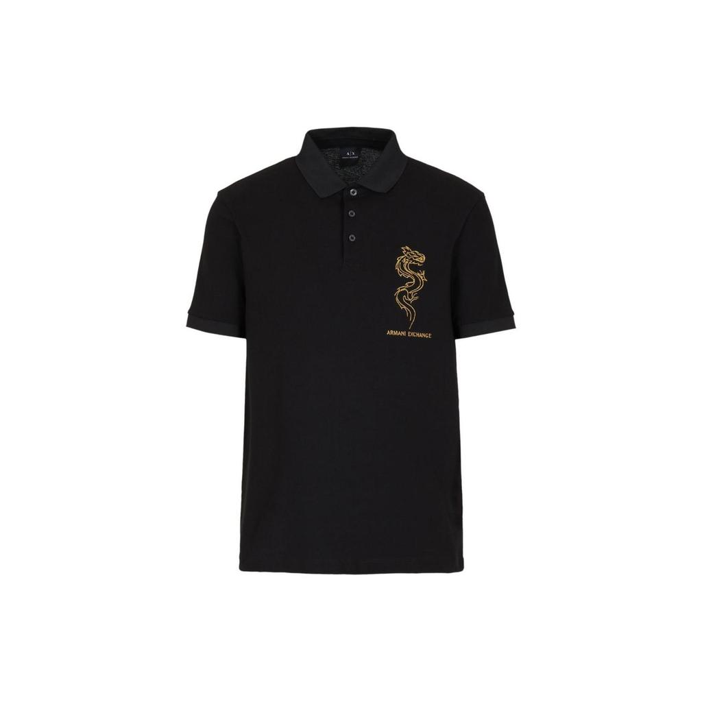 ARMANI EXCHANGEAE SS24 Polo Shirt Men's Black 3DZFDF-ZJM5Z-1200