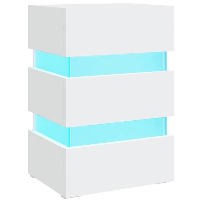Maison Exclusive - Table de chevet à LED blanc 45x35x67 cm bois d'ingénierie