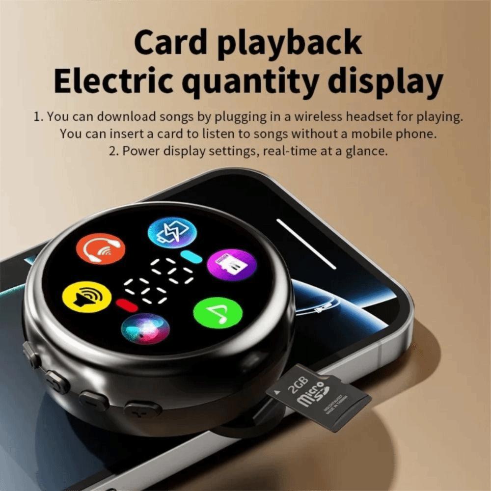 LED Color Screen Bluetooth Earphones LED Display Clip-On Earphones MP3 Live Streaming