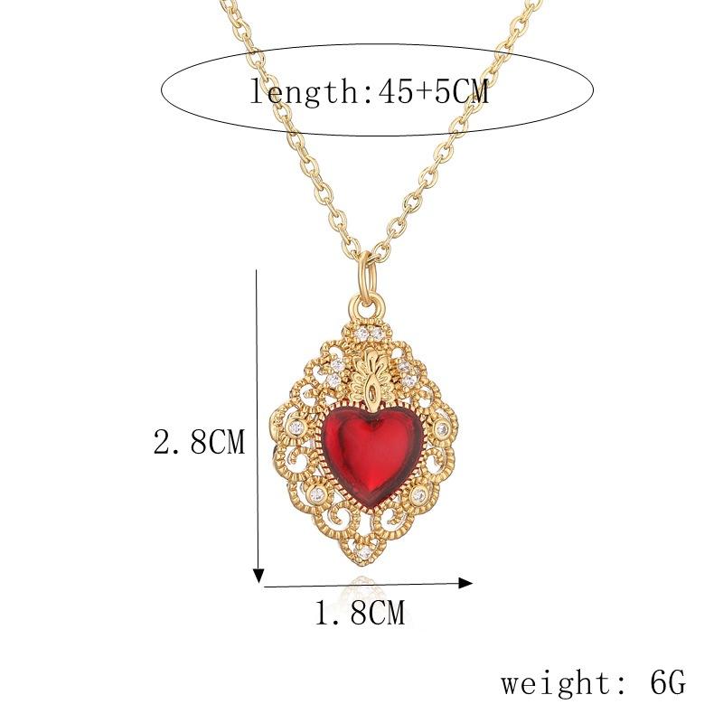 Love Wings Pendant Necklace for Women, European and American INS Fashion Versatile, Copper Plated Real Gold Zircon Drip Oil