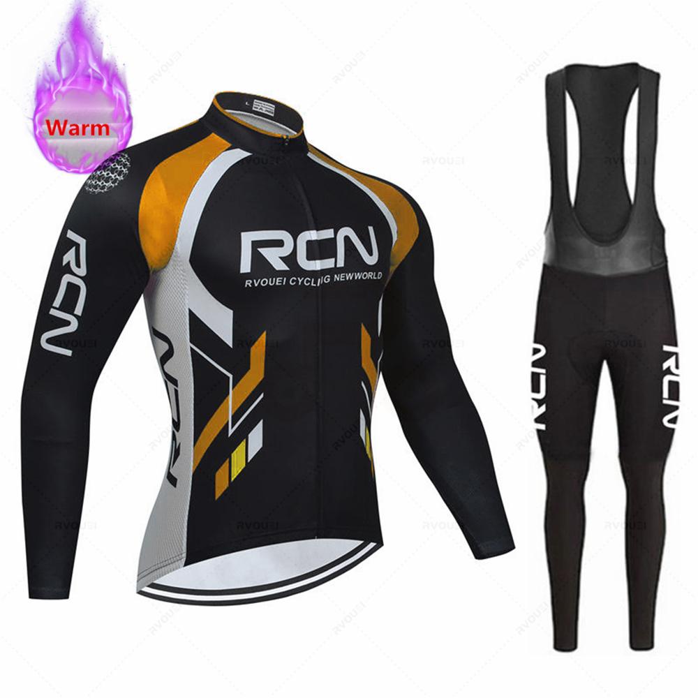 Rcn Winter Warm Thermal Fleece Set Велосипедная одежда Мужская велосипедная майка Спортивная езда MTB Велосипедная одежда Maillot Ciclismo Hombre