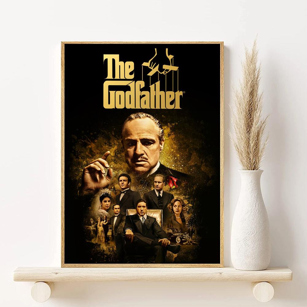 Классические киногангстеры Крестный отец Постер HD арт холст живопись дом гостиная спальня бар эстетическое украшение