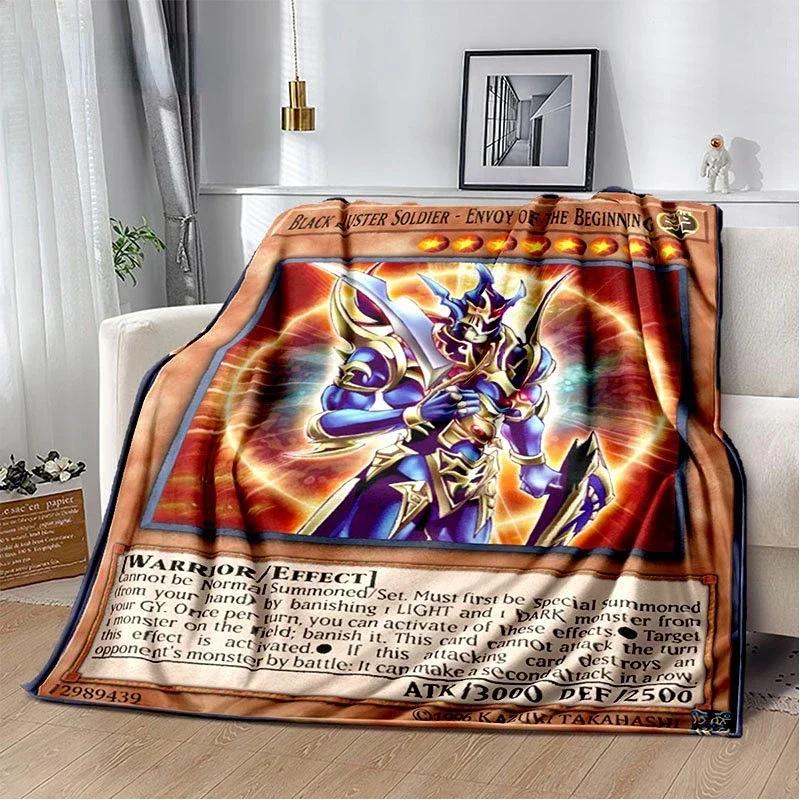 Anime Yu Gi Oh Card Throw Blanket Blue Eyes White Dragon Anime Cartoon Soft Plush Blanket Bedroom Bedspread Home Decor