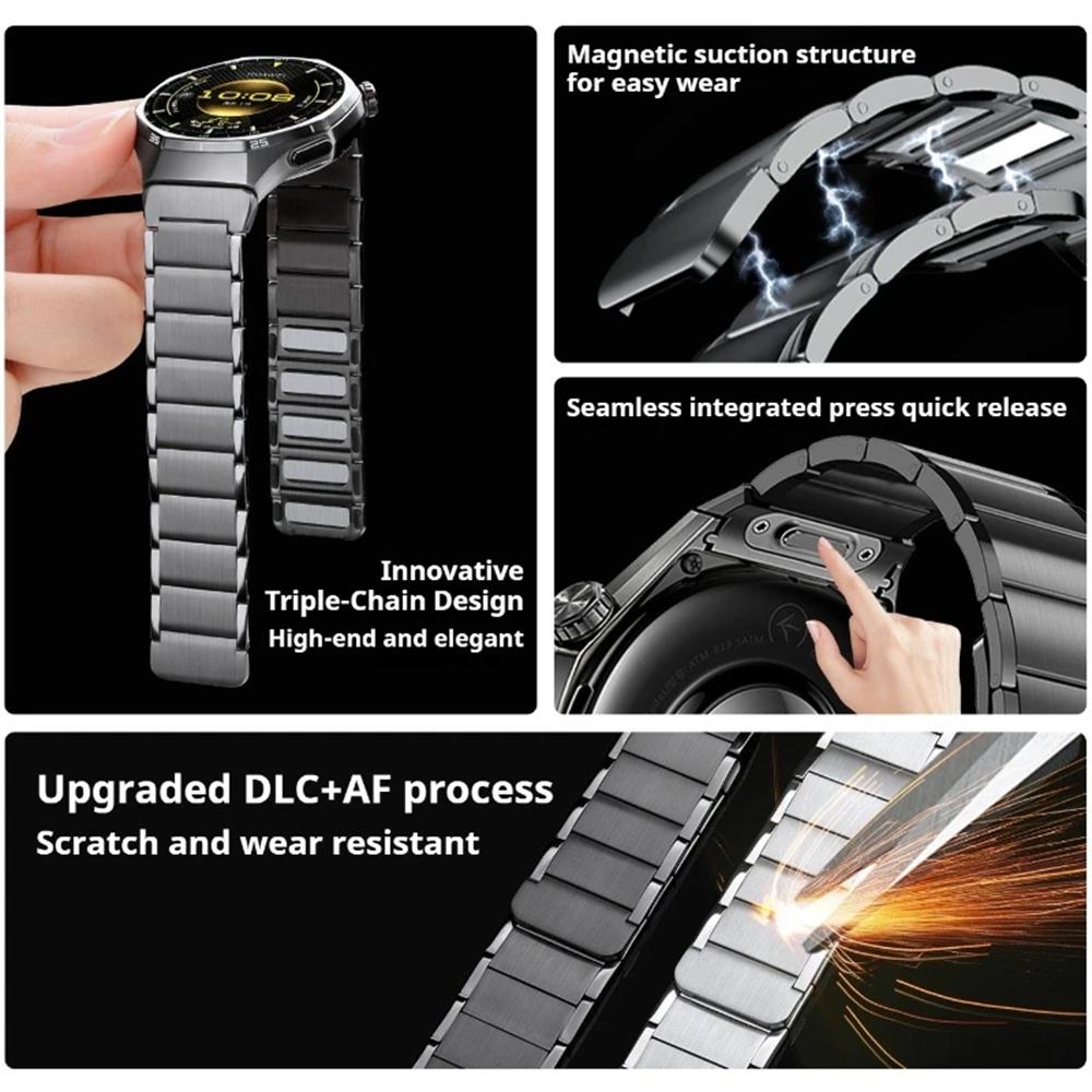 AP is suitable for the metal stainless steel dedicated pressing quick-release interface chain-type magnetic suction watch strap of Huawei GT6Pro