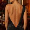 Thin Body Chain Rhinestone Waterdrop Back Chain, Bridal Wedding Backless Dress Backdrop Women Waist Necklace, Adjustable Sexy Jewelry for Tassel