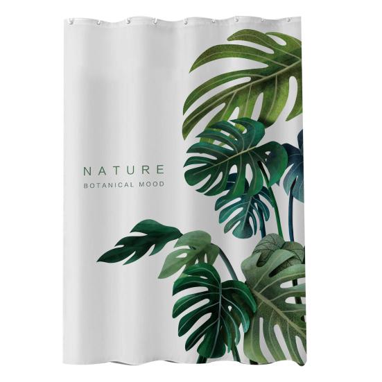 Водонепроницаемая занавеска для душа с крючками, изысканный узор, быстросохнущие растения, принт, занавеска для душа, украшение, принадлежности для ванной комнаты