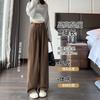 Off-white Suit Pants High-end Drape Women's Winter Velvet New Straight Narrow Corduroy Wide-leg Pants