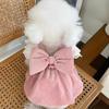 Pet Clothes Autumn Winter New Corduroy Pumpkin Skirt Leash Buckle Teddy Bichon Dog Cat Warm Lace Skirt Factory