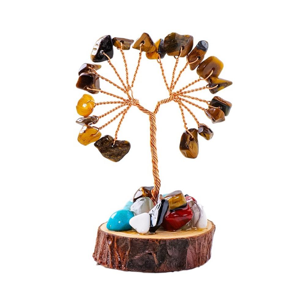 Copper Wire Crystal Wishing Tree Positive Energy Crystal Decorative Trees Desk