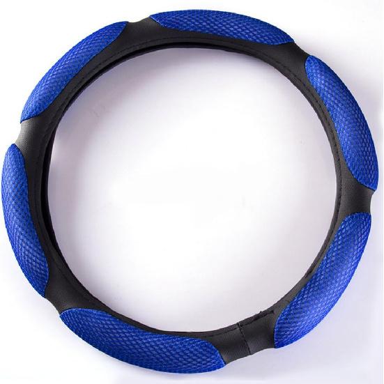 Steering Wheel Cover -Odorless, Cooler Hands in Summer, Warmer Hands in Winter (Black)