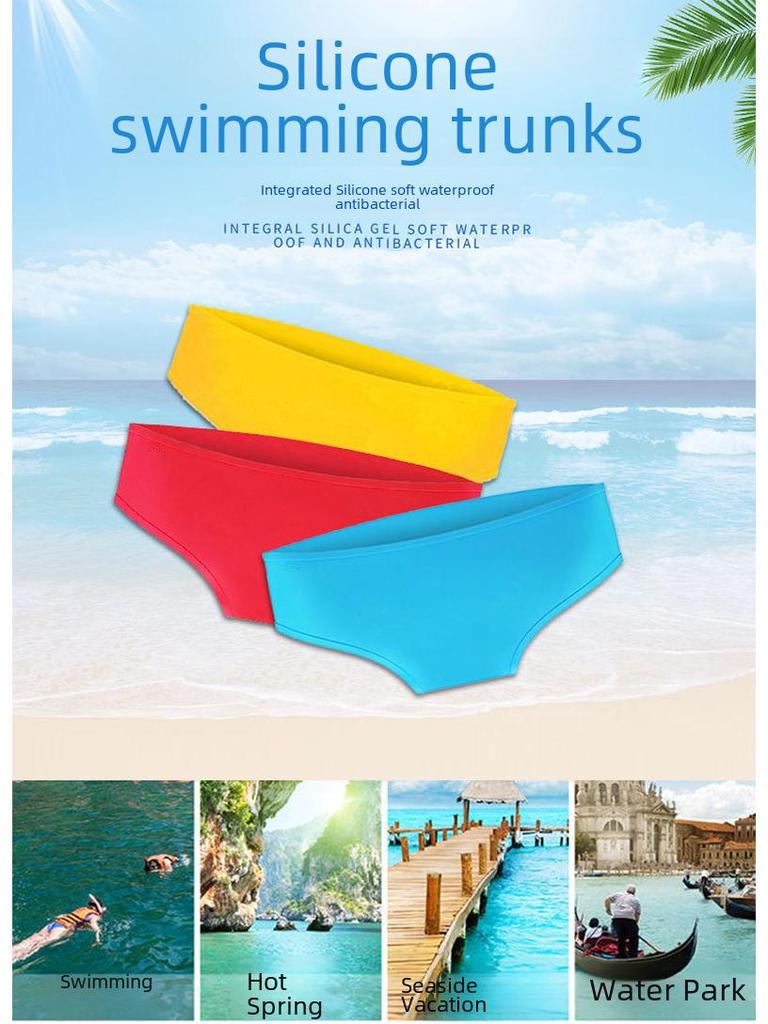 Women's Silicone Waterproof Swim Trunks for Menstrual Periods