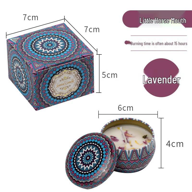 Ароматическая свеча в жестяной банке с сухоцветами - Долгоиграющий, романтичный аромат для спальни и для устранения запаха дома