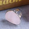 Cute Lady Rose Quartz Heart Love Adjustable Ring Jewelry 1.4x1.1