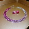 Handmade Crystal Necklace Retro Rhinestone Choker Necklace Necklace Earrings Set Valentine's Day
