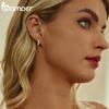 BAMOER 925 Sterling Silver Shiny Starry Ear Buckles Irregular Hoop Earrings for Women Shiny Zircon Fine Jewelry Gift