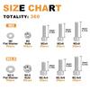 VKKM 360-Piece 304 Stainless Steel Screw Set with Washers & Nuts In M2/M2.5 Multi-Specifications, Essential for Maintenance.