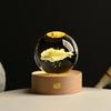 Светодиодный ночник в виде хрустального шара с зарядкой через USB, 3D-гравировка Луны, планеты, галактики, астронавта, светящийся хрустальный шар, настольная лампа, подарок на день рождения