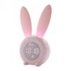 Mini Cartoon LED Digital Alarm Clock Electronic LED Display Sound Control  Cute Rabbit Night Lamp Desk Rechargeable Clock