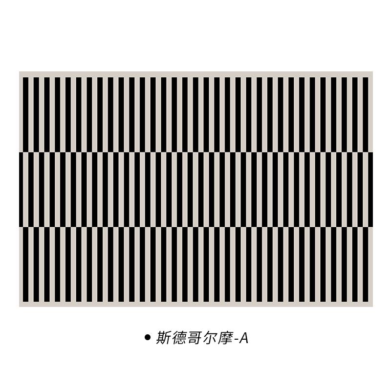 Thick Plush Black And White Plaid Rug Soft Fluffy Floor Mat For Bedroom Living Room Study Home Decor Non Slip Carpet