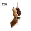 Christmas Tree Hanging Decorations Squirrel Ornaments for Tree, Cute Felt Plush Woodland with Pine Rustic Cone, Forest Animal Decoration Xmas