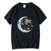 Summer Men's T-shirt 100% Cotton Casual Funny Astronaut Design Print Loose O-neck T Shirt for Men Short Sleeve T-shirt Male Tops