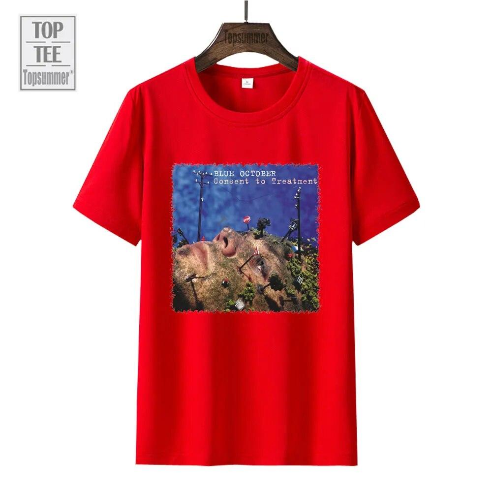 Футболка «Согласие на лечение» с альбомом, синяя футболка «Октябрьский тур», женская уличная модная хлопковая футболка, топы унисекс, большие размеры