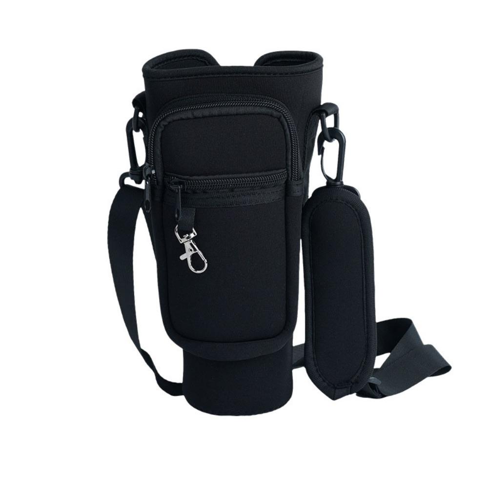Neoprene Water Bottle Pouch Zipped Pocket Insulated Mug Cover Tumbler Cup Sleeve  Hiking