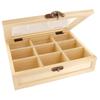Wooden Tea/infusion Box 9 Compartments 21.5 X 18 H 4.6 Cm