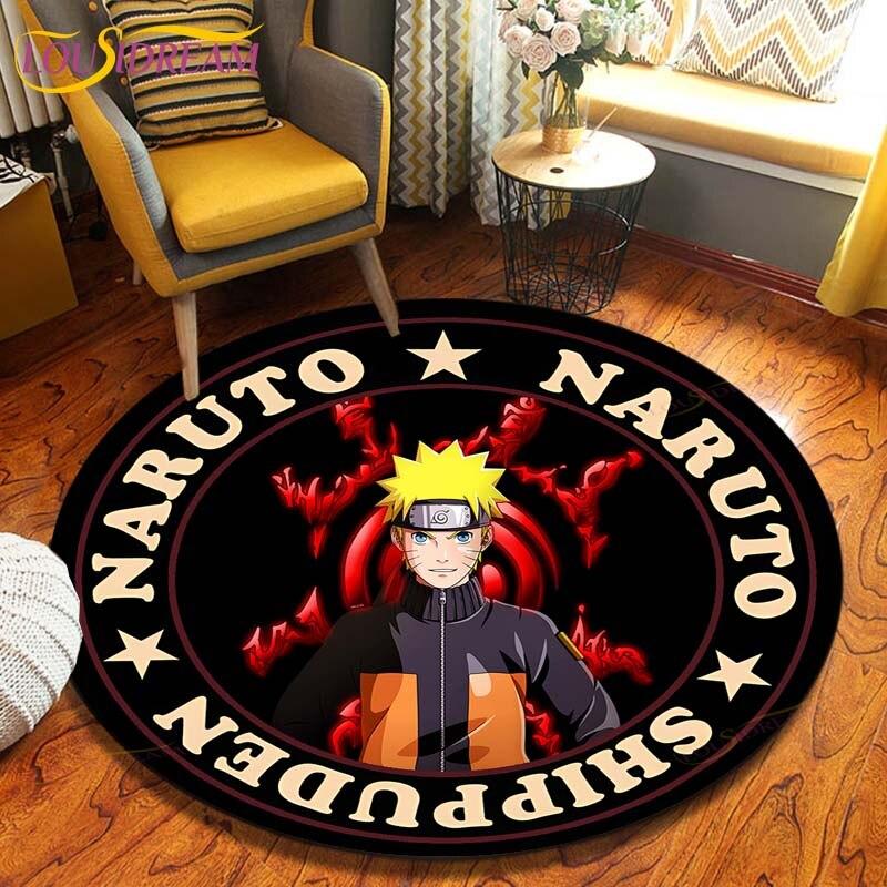 Круглый ковер в стиле аниме «Наруто», напольный коврик для спальни, фланелевый ковер с животными, противоскользящий детский игровой коврик, декоративные коврики для детской комнаты