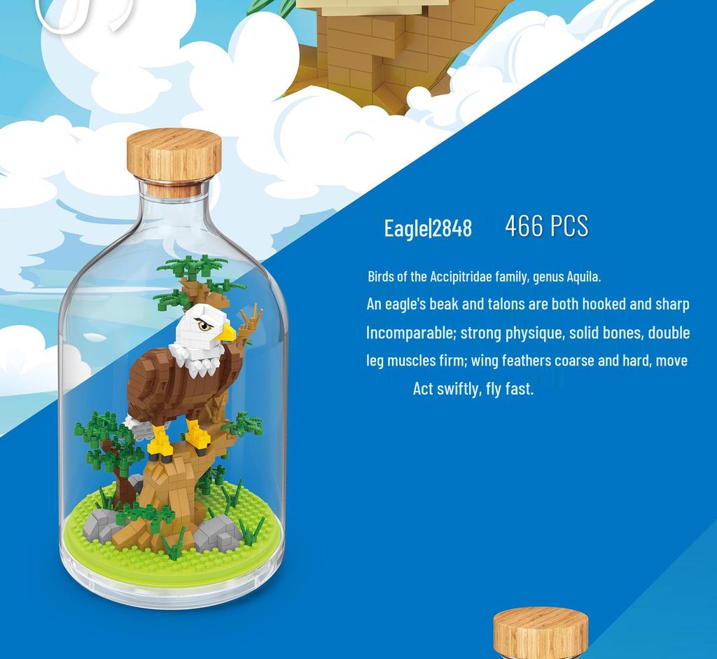 Набор конструктора Zhiying: Фигурки Панды, Насекомых, Птиц, Морских существ, Осьминога и Орла.