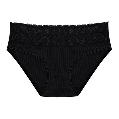Женские трусики однотонные с низкой талией кружевные бесшовные антисептические мягкие тонкие дышащие влагоотводящие эластичные женские трусы-боксеры