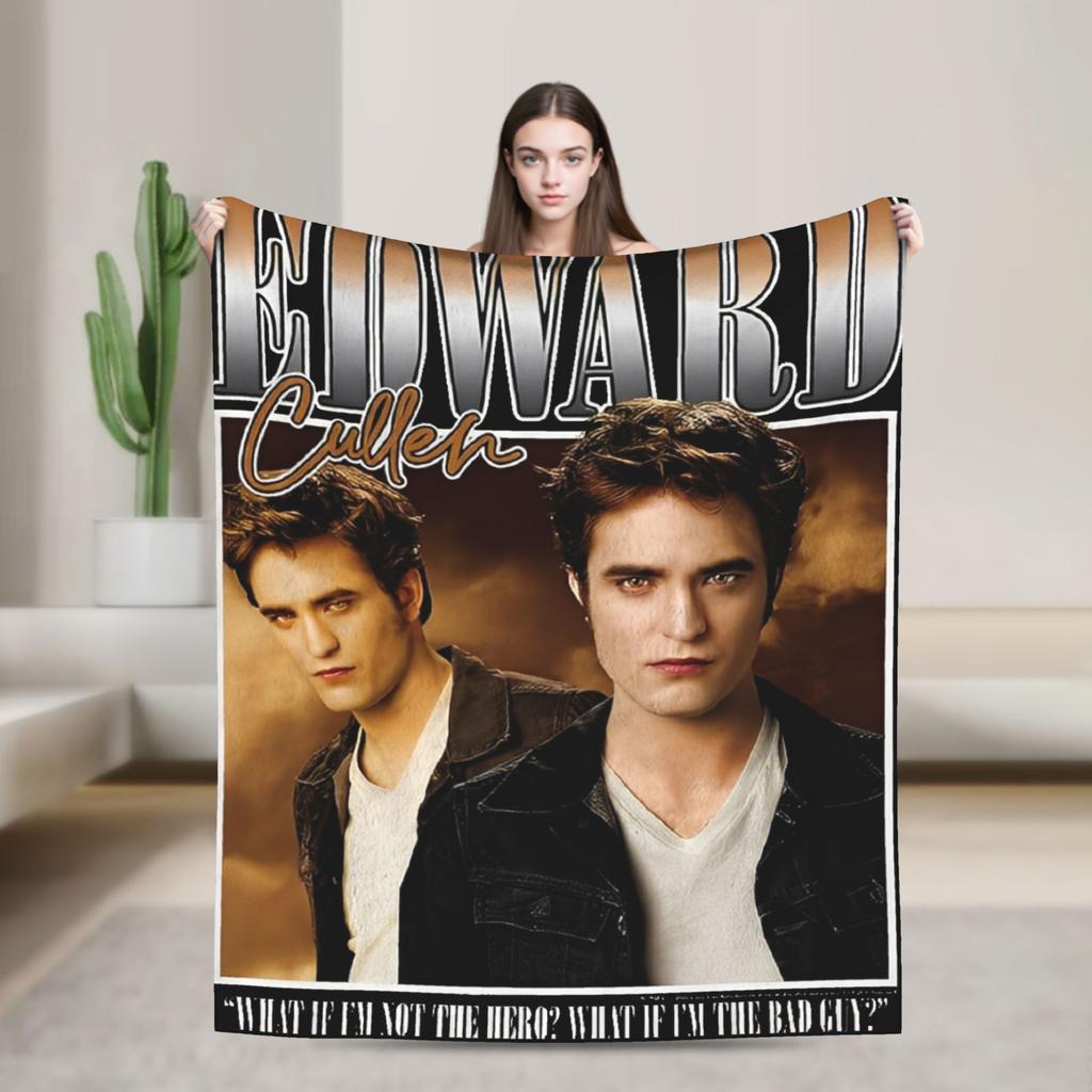 Twilight Ed and Bella Blanket Quality Super Warm Throw Blanket Winter Airplane Travel Home Decor Print Bedspread