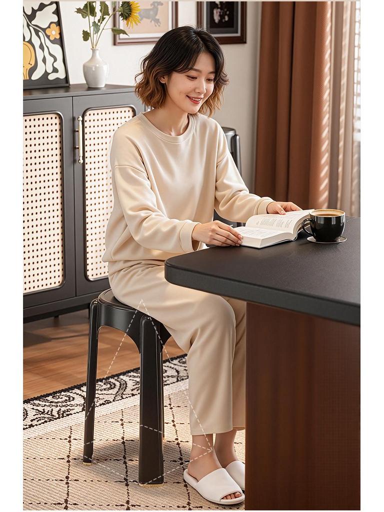 Red Festive High Plastic Stool – Sturdy Household Chair