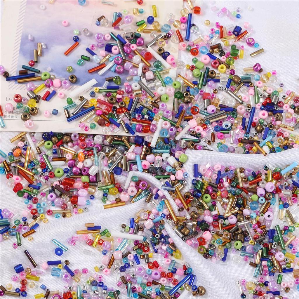 1000 шт. смешанные формы, размеры, стеклянные бусины, разноцветные круглые стеклярусы, стеклянные бусины для изготовления ювелирных изделий своими руками, аксессуары для вышивки бисером