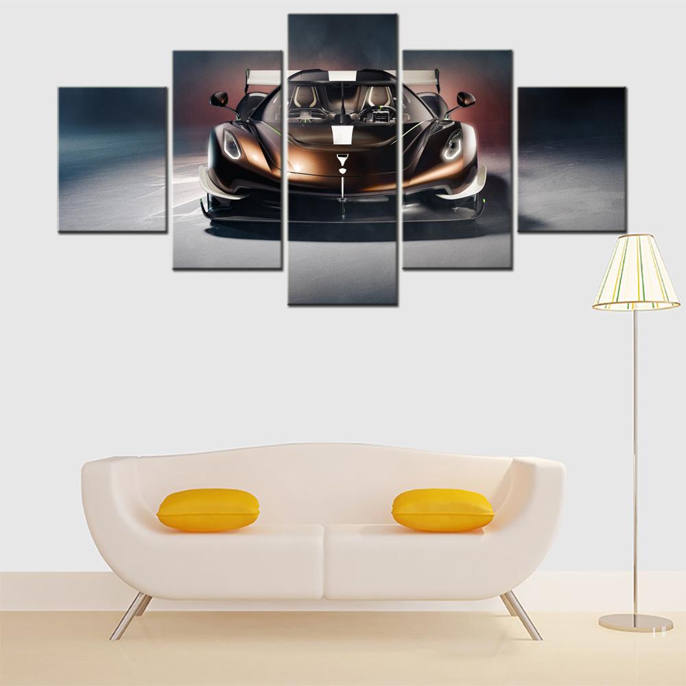 5 Pieces Canvas Wall Arts Poster Painting Cars Spear Wallpaper Home Decor Picture Printing For Living Room Image Artwork