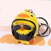 Funny Plush Toy Yellow Duck Keychain With Helmet Key Ring For Women Gift Unique Creative Colorful Animal Women Bag Car Keychain