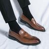 Летние остроносые мокасины Lazy Shoes One Pedal Летние дышащие повседневные мужские кожаные туфли Brock