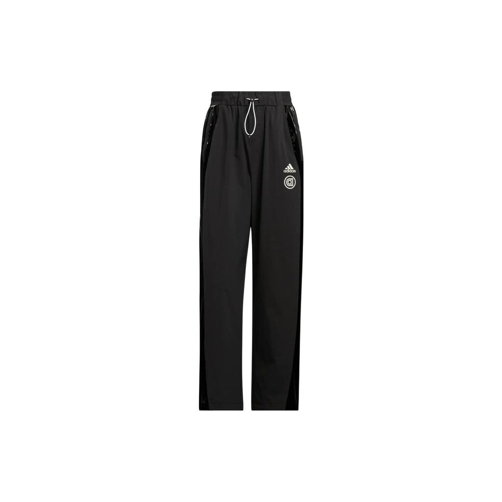 adidas Однотонные спортивные брюки с принтом логотипа бренда на шнуровке в винтажном стиле, женские плавки черного цвета HR8159