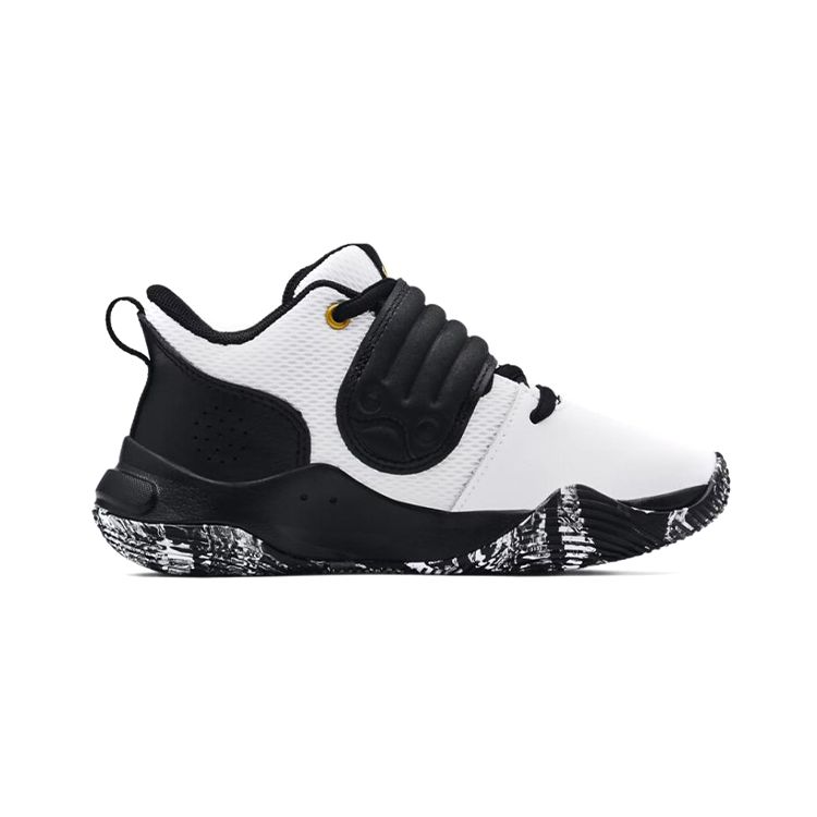 Under Armour Zone Bb Unisex Kids' Pre-school White Black Metallic Gold Basketball Shoes 3024263-102