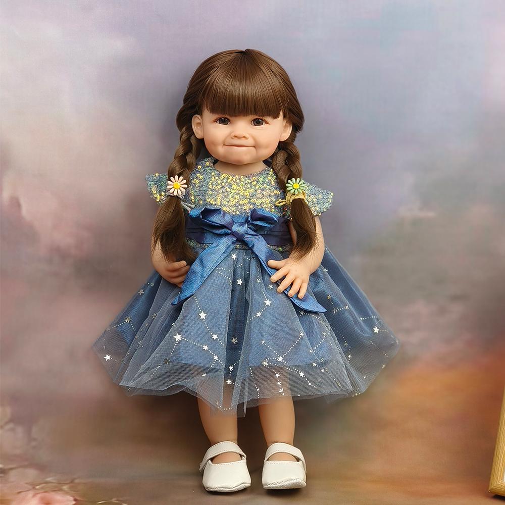 22 Inch Simulation Dolls Princess Dress Reborn Doll Soft Vinyl Washable DIY Hairstyles For Children's Christmas Gifts