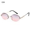 Frameless Rimless Tinted Eyewear Vintage Sunglasses Oval Sunglasses Diamond Cutting Lens Shades
