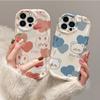 Silicone Soft Wave Case Glossy Cute Cartoon Bear Rabbit Shell Mobile Phone White Back Cover for iPhone Samsung Xiaomi Redmi Poco