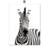 Black White Animal Giraffe Zebra Elephant Wall Art Canvas Painting Nordic Posters And Prints Wall Pictures For Living Room Decor