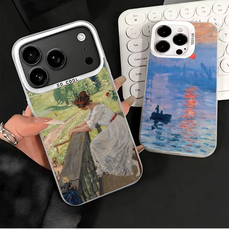 Claude Monet Oil Painting Shockproof Phone Case for IPhone 18 17 Air 16 16E 15 Pro Max 14 Plus 13 Mini 12 Back Cover Anti Fall Fund