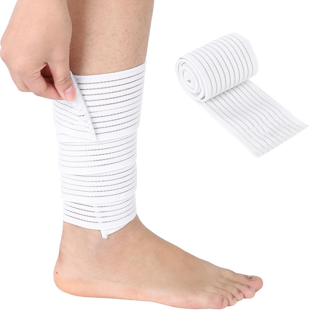 Sports Elastic Band Lifting Compression Leg Support Knee Strap Band Brace White