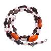 Natural Carnelian Smoky Quartz Moonstone Gemstone Beads Necklace 17" UB-4246 UB-4246