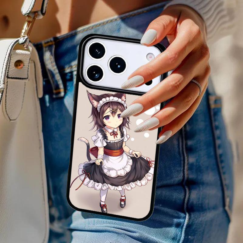 Мягкий чехол для телефона с аниме-девушкой-кошкой Для iPhone 17 Air 14 15 13 12 Max Чехол Для Apple 14 15 16 16e 11 Pro Max Plus Coque