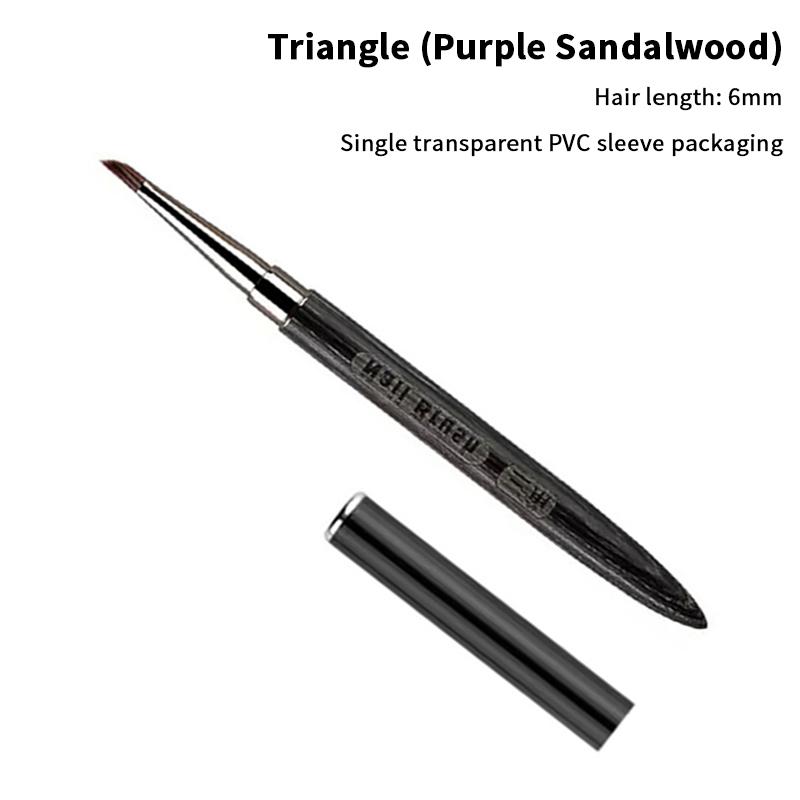 Треугольная кисть для ногтей с лепестками и деревянной ручкой, кисть-лайнер для акрилового нейл-арта, кисть с рисунком в виде сетки и полосок, инструмент для DIY-маникюра