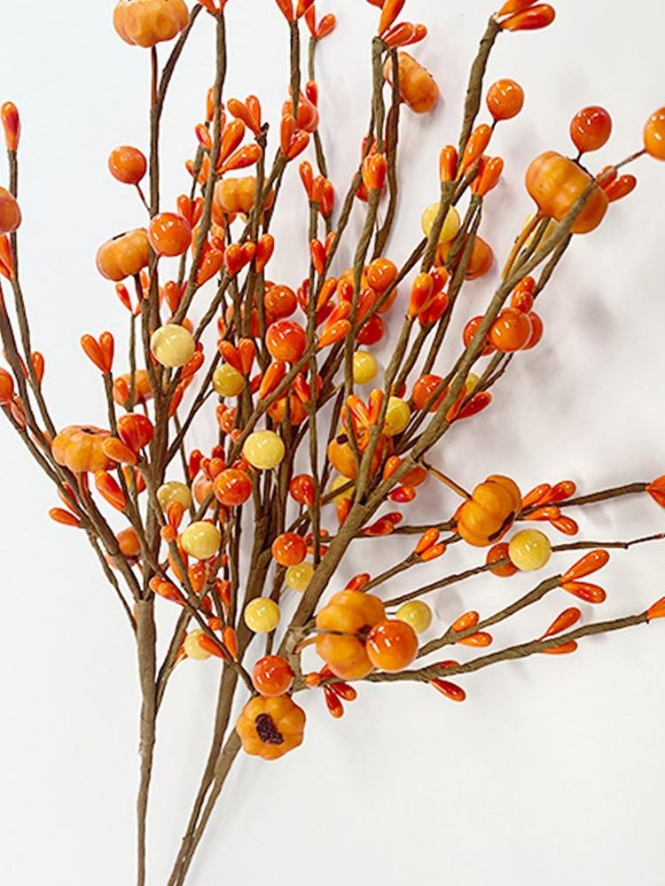 2 шт. искусственная осенняя ягода ветка тыквы осеннее цветочное растение для свадьбы на День благодарения домашний декор своими руками цветочная композиция