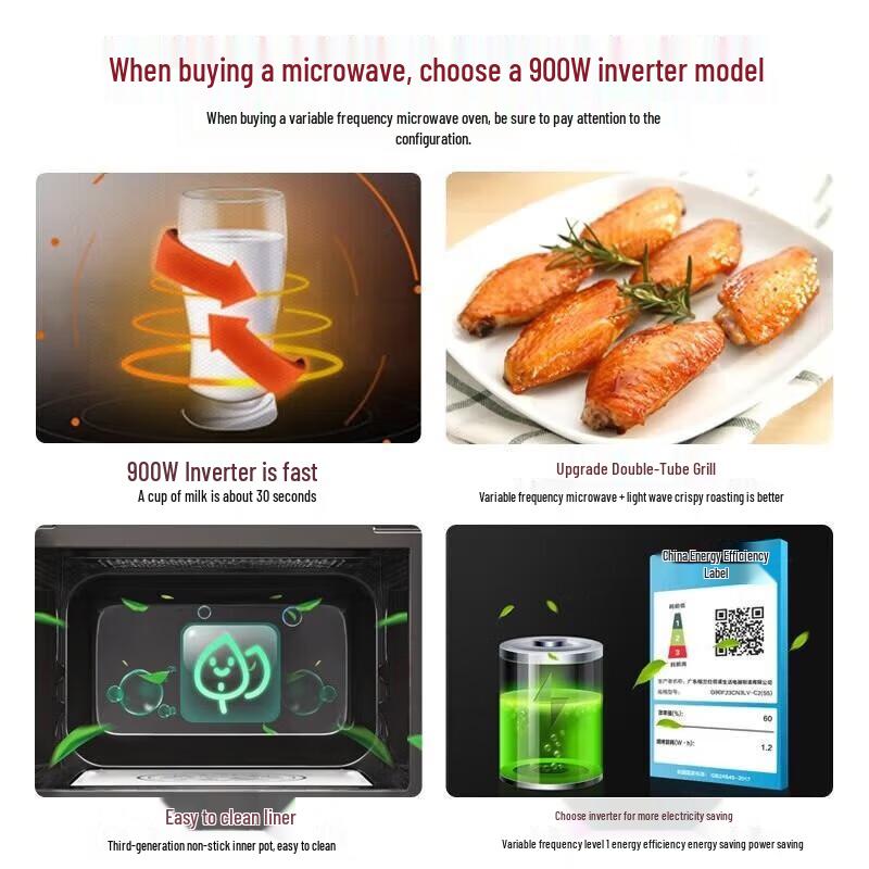Galanz Микроволновая печь и гриль 23 л Smart Inverter, штепсель CN (адаптер в комплекте)